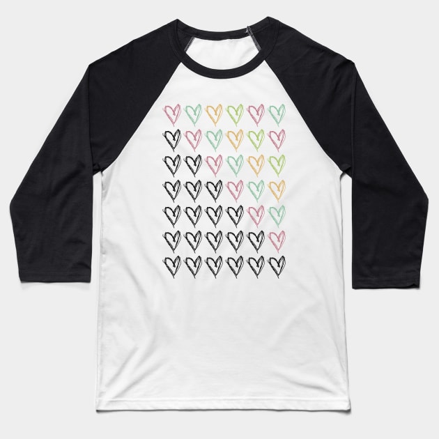 Hearts Baseball T-Shirt by William Henry Design